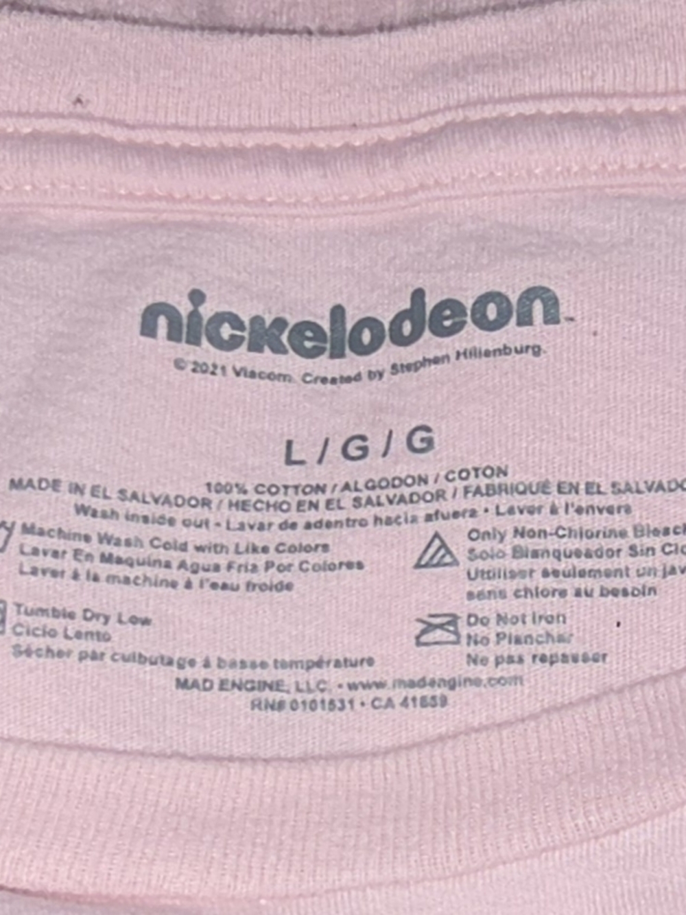 SpongeBob Driver License Graphic Long Sleeve - Pink-Size Large - Picture 5 of 5